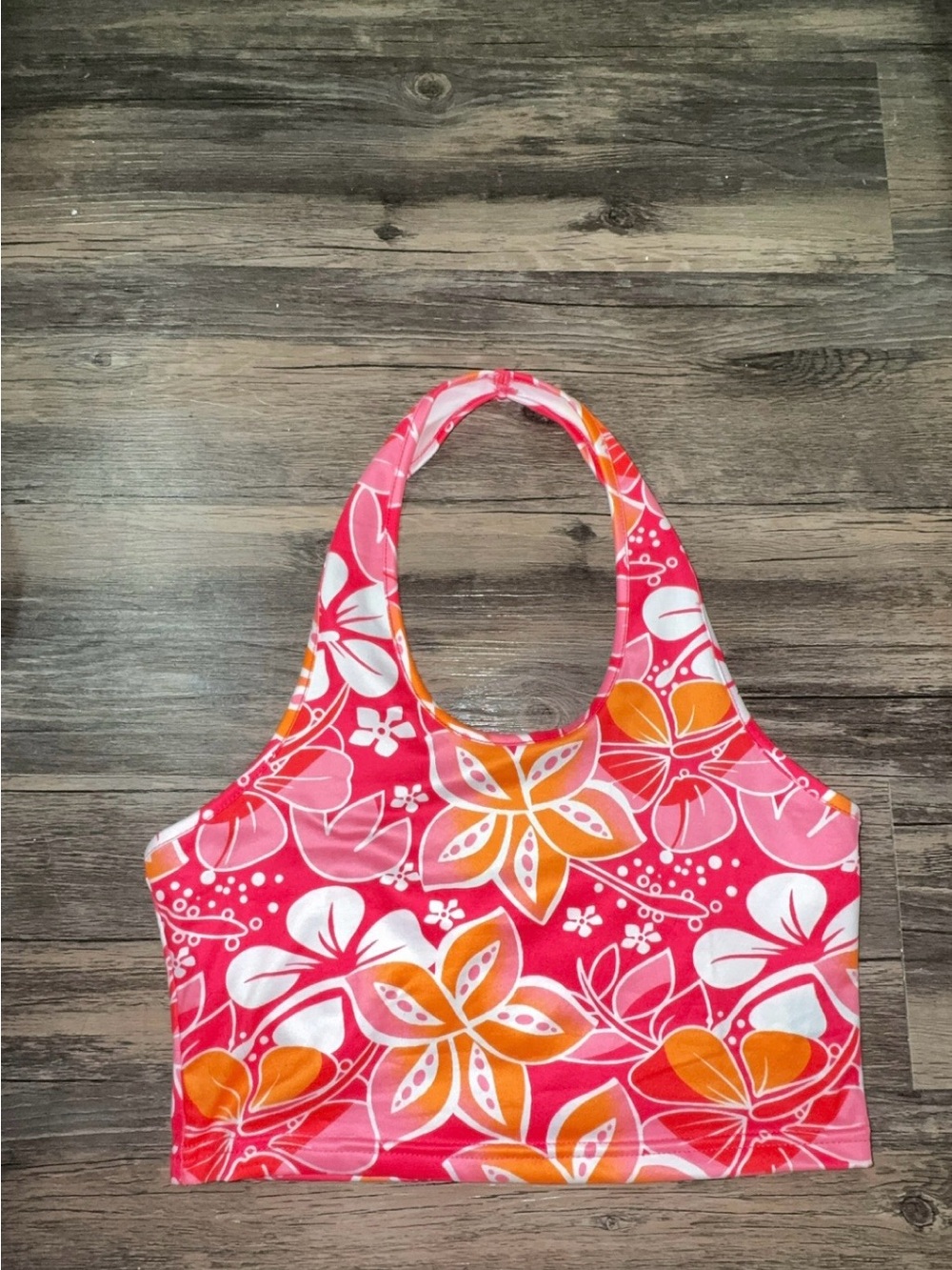 SHEIN Pink & Orange Floral Tote Bag
